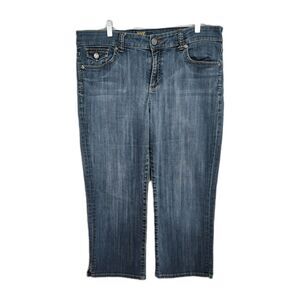 KUT from the Kloth Capri Jeans Women's 14 Medium Blue Embroidered Pockets